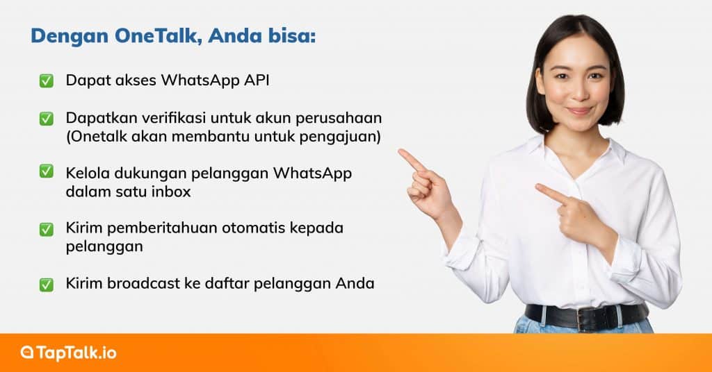 Dapatkan Centang Hijau WhatsApp dengan BSP Tepercaya, OneTalk
