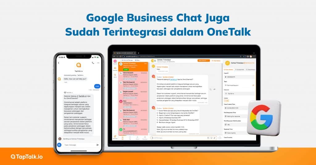 Google Business Chat Juga Sudah Terintegrasi dalam OneTalk