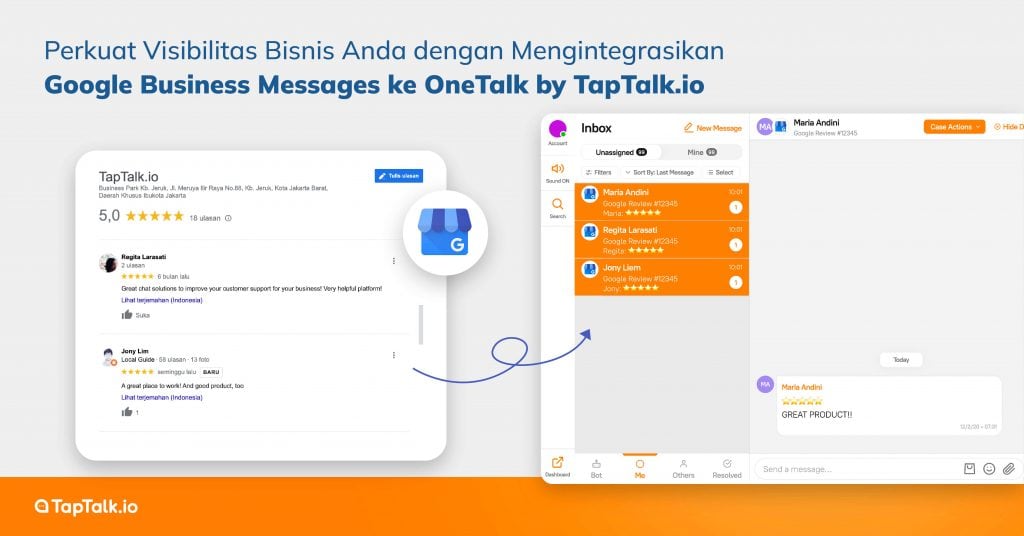 integrasikan Google Business Messages ke OneTalk by TapTalk.io