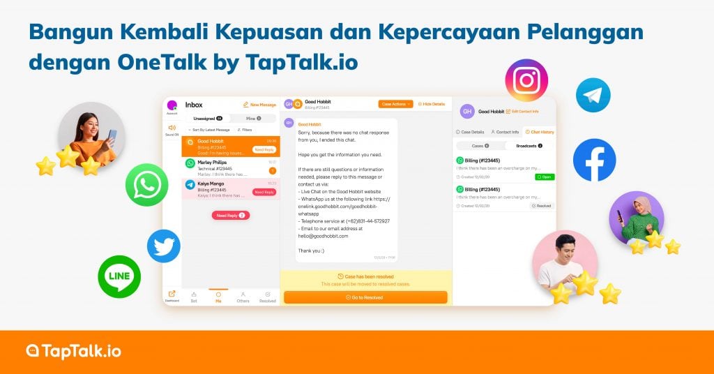 Bangun Kembali Kepuasan dan Kepercayaan Pelanggan dengan OneTalk by TapTalk.io