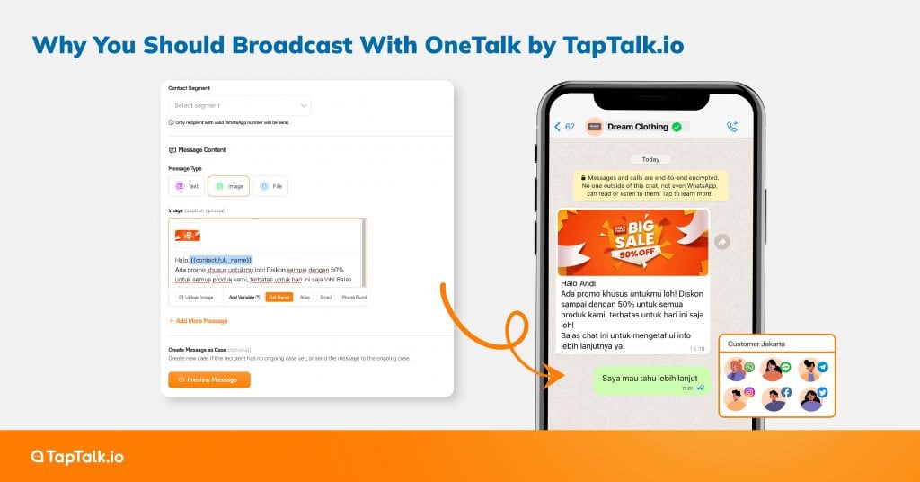 Membangun Kampanye Marketing dan Memberi Pengalaman Terbaik Pelanggan dengan Aplikasi Omnichannel Chat Terbaik, OneTalk by TapTalk.io